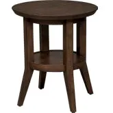 Ventura Blvd Round End Table in Bronze Spice Wood