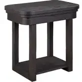 Weston Chairside End Table in Distressed Peppercorn Brown Wood