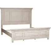 Heartland King Panel Bed in Antique White Wood