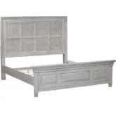 Heartland Queen Decorative Panel Bed in Antique Wood