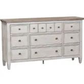 Heartland 9-Drawer Dresser in Antique White & Tobacco