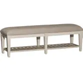 Heartland Bench in Antique Wood & Gray Chenille
