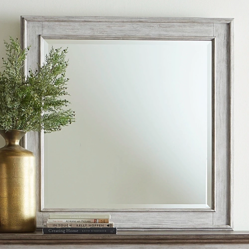Heartland Landscape Mirror in Antique White & Tobacco