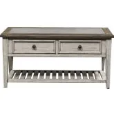Heartland Ceiling Tile Cocktail Table in White & Tobacco
