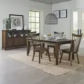 Midland Falls 5-Piece Dining Set in Rustic Brown Wood