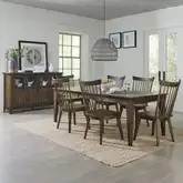 Midland Falls 7-Piece Dining Set in Rustic Brown Wood