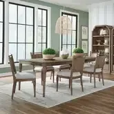 Hickory Grove 7-Piece Dining Set in Heirloom Brown Wood