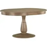 Hickory Grove 42" Round to 54" Oval Pedestal Dining Table in Brown Wood