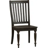 Harvest Home Slat Back Dining Chair in Chalkboard Wood (Set of 2)