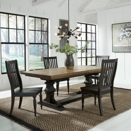 Harvest Home 5-Piece Dining Set in Chalkboard Wood