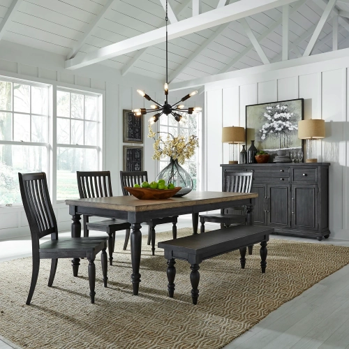 Harvest Home 6-Piece Dining Set in Chalkboard Wood