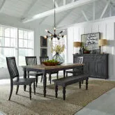 Harvest Home 6-Piece Dining Set in Chalkboard Wood
