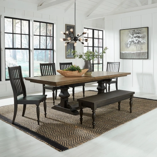 Harvest Home 6-Piece Dining Set in Chalkboard Wood