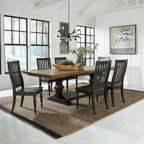 Harvest Home 7-Piece Dining Set in Chalkboard Wood