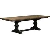 Harvest Home 104" Trestle Dining Table in Wood & Chalkboard Black