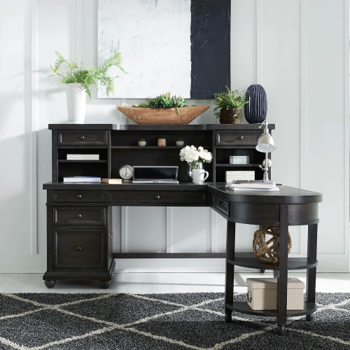 Harvest Home L Shaped Desk Set in Chalkboard Gray
