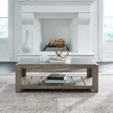 Millstone Coffee Cocktail Table in Nutmeg Brown Wood & Tile