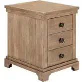 Haven Hills Chair Side Table in Camel Beige Brown Wood