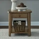 Carolina Park End Table in Amber Brown Wood