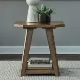 Carolina Park Octagonal End Table in Amber Brown Wood