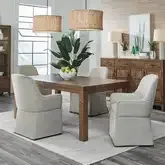 Shaker Lakes 5-Piece Dining Set in Wood & Taupe Fabric