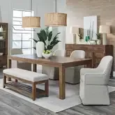 Shaker Lakes 6-Piece Dining Set in Wood & Taupe Fabric