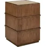 Shaker Lakes Chair Side Table in Harvest Brown Wood & Neutral Granite
