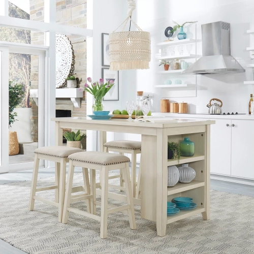 Brook Creek 5-Piece Counter Height Dining Set in White