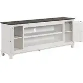 Allyson Park 80 Inch Fireplace TV Console in Wire Brushed White & Charcoal
