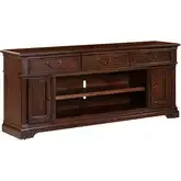 Arden Road 84 Inch Fireplace TV Console in Satin Cherry Wood