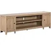 Proximity Place 82 Inch Fireplace TV Console in Buff Wood