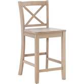 Torino X Back Counter Stool in Graywash Wood