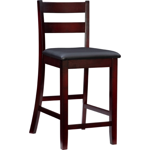 Triena 24" Soho Counter Stool in Brown Leatherette & Espresso Finish
