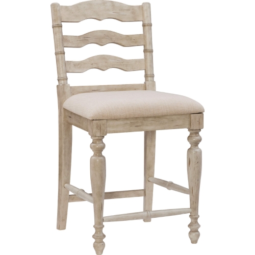 Marino 24" Counter Stool in Linen Fabric & White Wash Wood