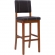 Milano Bar Stool in Dark Brown Leatherette & Walnut Finish
