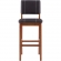 Milano Bar Stool in Dark Brown Leatherette & Walnut Finish