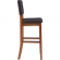 Milano Bar Stool in Dark Brown Leatherette & Walnut Finish