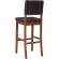 Milano Bar Stool in Dark Brown Leatherette & Walnut Finish