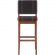 Milano Bar Stool in Dark Brown Leatherette & Walnut Finish