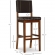 Milano Bar Stool in Dark Brown Leatherette & Walnut Finish