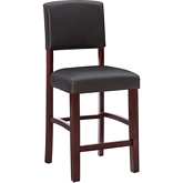 Monaco Counter Stool in Brown Leatherette & Espresso Wood