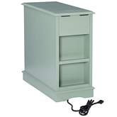 Butler Accent Side Table with USB in Black Wood