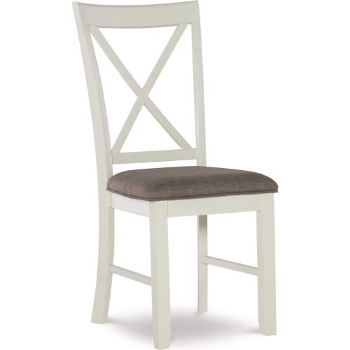 Jane Dining Chair in Vanilla White & Taupe Fabric (Set of 2)