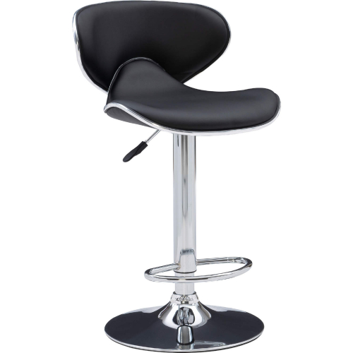 Beldon Bar Stool in Chrome & Black Leatherette