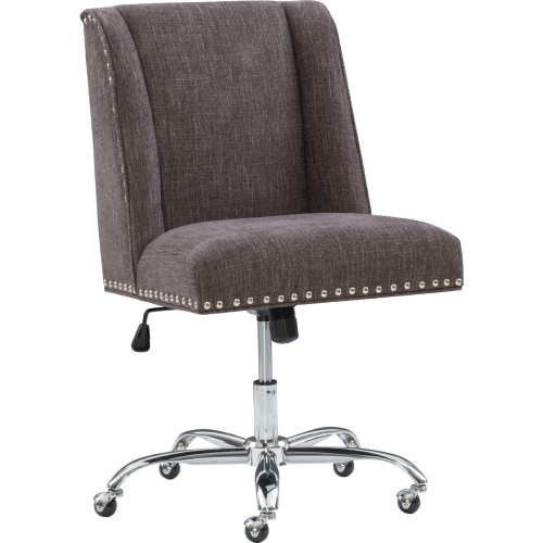 Draper Office Chair in Charcoal Gray Fabric & Chrome