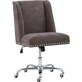Draper Office Chair in Charcoal Gray Fabric & Chrome
