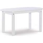 Adirondack Outdoor Coffee Table in White Finish Wood