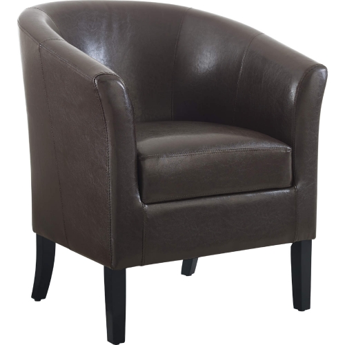 Simon Club Accent Chair in Brown Leatherette