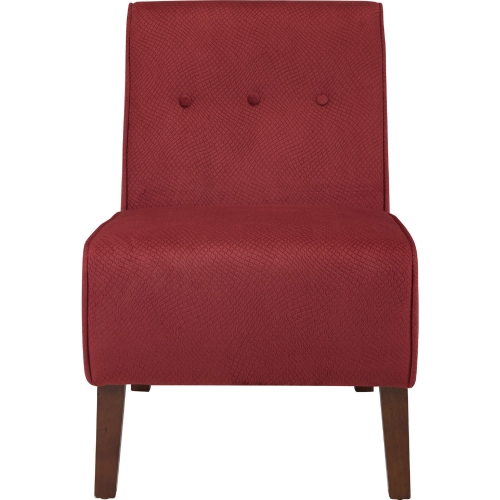 Coco Accent Chair in Red Fabric & Walnut Finish Wood