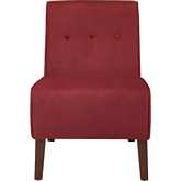Coco Accent Chair in Red Fabric & Walnut Finish Wood